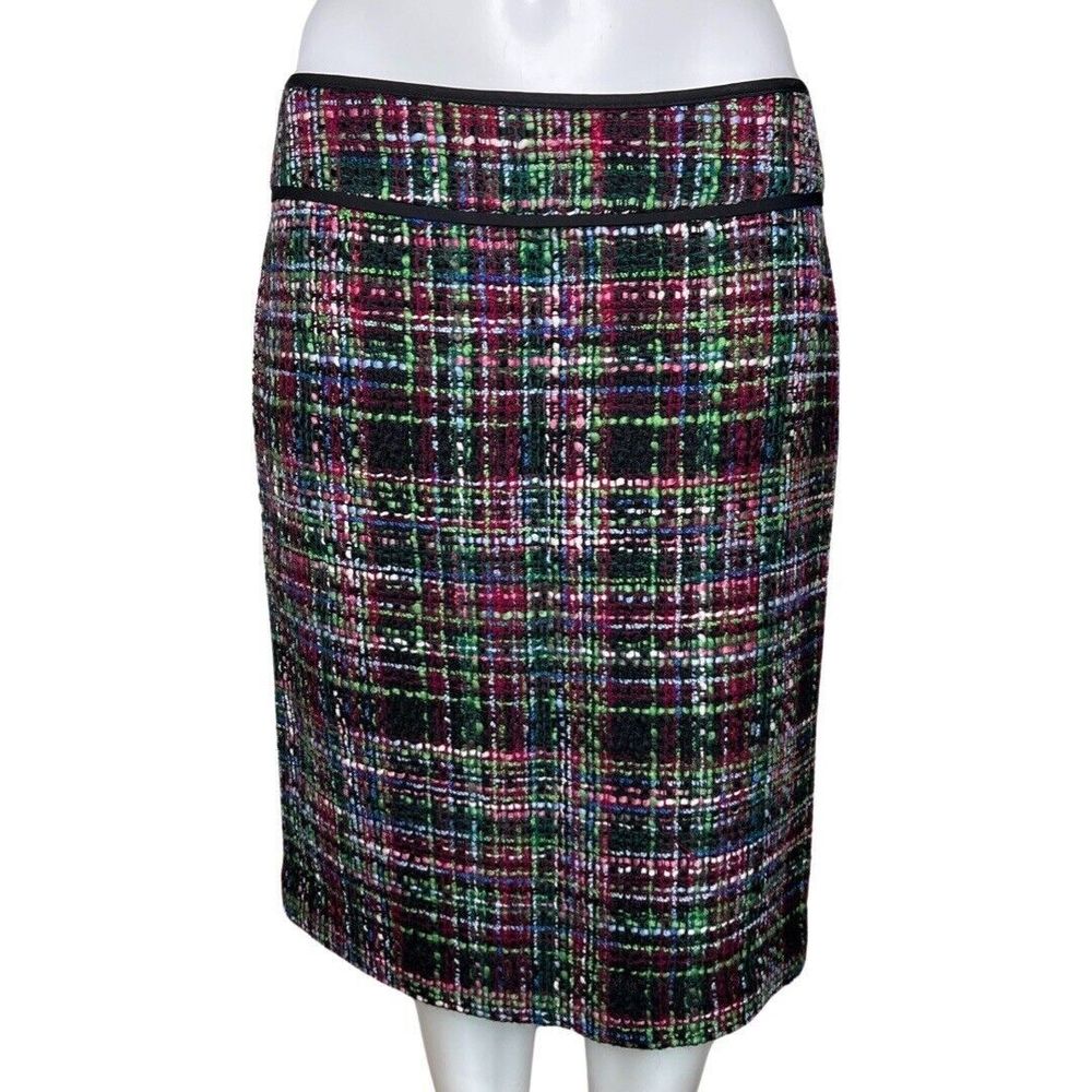 Talbots Skirt Womens 8 Petite Black Green Pencil Skirt Straight Preppy Colorful‎
